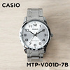 卡西欧手表casiomtp-v001d-7b商务休闲复古简约钢带，防水指针表