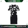 香港直邮mcq女士，黑色棉质白色燕子，图案长款短袖连衣裙395772-rl