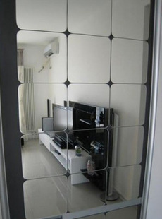 方块镜子贴纸自粘亚克力镜面墙贴3D立体装饰客厅卧室卫生间全身镜