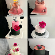 韩系ins简约玫粉色系520情人，节蛋糕装饰玫瑰花，情侣告白仪式感甜品