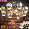 新中式景德镇陶瓷吊灯古典客厅餐厅吊灯青花瓷五彩瓷多规格可选