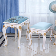 美式欧式凳子仿实木化妆凳梳妆台椅子白色卧室现代简约美s甲凳家