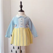 3岁女童可爱针织毛衣裙韩版婴幼儿翻领娃娃裙小童连衣裙秋冬洋气