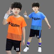 男童夏装短袖套装 3-4-5-6-7-8-9-10-11岁小孩薄款运动球服两件套