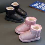 女童雪地靴2023秋冬季加绒加厚保暖短靴，儿童女款防水棉靴棉鞋