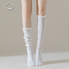 芭蕾风袜子女中筒袜纯棉白色，半透春秋薄款小腿，袜玛丽珍鞋堆堆长袜