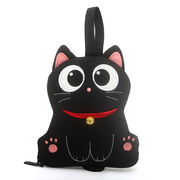 kine猫 小黑猫卡通钥匙包日系棉布艺抽拉式汽车钥匙包可爱小众女