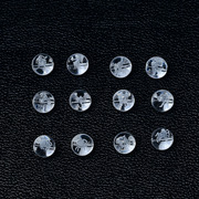 免费刻字天然白水晶(白水晶，)散珠雕刻12星座，图案珠子diy手链串珠手工配件