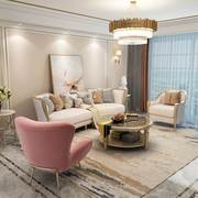 轻奢布艺沙发组合法式实木，现代简约客厅沙发，美式小户型高端家具