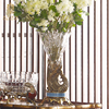 凤凰美居欧式孔雀透明水晶玻璃高脚铜底座创意高端花瓶别墅花器
