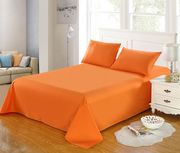 全棉四季款简约素色橙色，单品床单纯棉斜纹活性印染纯色单色被单单