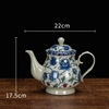 瓷器青花瓷蓝牡丹陶瓷，大容量瓷茶壶大号单壶泡中式茶壶1升凉水壶