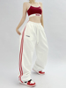 rokbbk-k布韩街舞hiphop运动裤红两条杠爵士舞jazz裤，子女白长裤(白长裤)