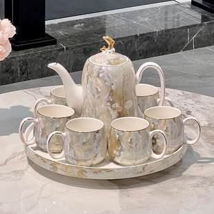 茶具套装2024轻奢高档陶瓷水杯茶壶茶杯，家用客厅待客结婚