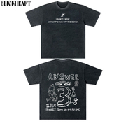 BlickHeart球星艾佛森3号美式潮流短袖重磅纯棉水洗宽松圆领t恤