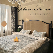 法式复古床双人床主卧1.8m美式实木床软包黑色，巴黎床现代简约婚床