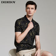 惠*DIDIBOY艺术线条夏季男士潮流Polo衫短袖T恤男装上衣服