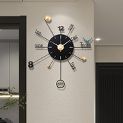 挂钟轻奢现代时尚，挂墙创意挂表北欧艺术餐厅，简约装饰家用客厅钟表
