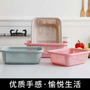 加厚耐用厨房洗菜篮镂空水果盆，沥水篮家用塑料，洗水果篮子大号果盘