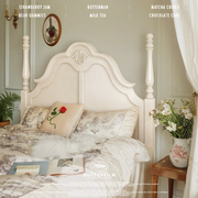 法式实木床白色现代简约奶油，风公主卧室，1.8米1.5米双人床美式复古