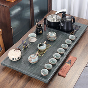 天然石茶盘全自动一体茶具套装家用功夫电磁炉客厅乌金石茶台茶海