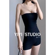 y1149夏季欧美风性感高腰，修身抹胸连衣裤，短裤连体裤女