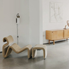 极简创意设计抽象线条，折叠休闲曲线椅，北欧现代客厅卧室懒人沙发