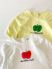 不90-130码夏款女童女宝竹节棉泡泡袖可爱苹果短袖公主T恤