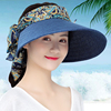 帽子女夏遮阳帽防晒太阳帽，韩版骑车可折叠大檐沙滩空顶帽