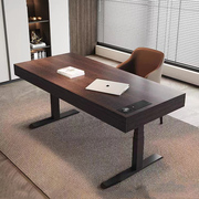 现代电动升降书桌实木书房，智能工作台双人客厅电脑桌轻奢写字桌子
