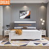 简约现代时尚婚床 白色压纹双色撞色床 全实木1.8米1.5米北欧床
