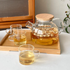 日式花茶壶玻璃耐高温茶具，泡花草水果煮茶壶，家用耐热养生壶杯套装