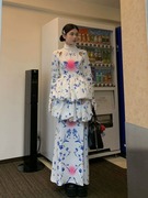 白色新中式套装裙女2024春季国风印花设计感上衣半身裙两件套