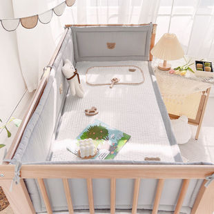 婴儿床床围栏软包纯棉儿童，拼接床护栏，围挡防撞宝宝一片式床围加高