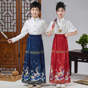 儿童朗诵合唱服马面裙套装，2024新中式汉服，明制古装中国风儿童唐装