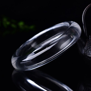 水晶手镯东海透明白水晶，透明圆条本土白水晶(白水晶，)手串古风传承一件