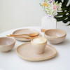 复古奶茶色日式陶瓷餐具套装芝麻釉做旧米饭碗不规则盘咖啡杯茶杯