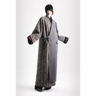 APOZi collection迷藏系列新中式斗篷藏袍设计感不规则拼接外套女