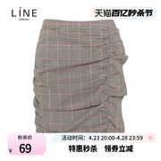 line女装商场同款秋季韩版千鸟格性感包臀半裙子NWSKIH6200