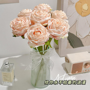 玫瑰仿真假花摆设永生干花，花束客厅餐桌，房间卧室桌面装饰花艺摆件
