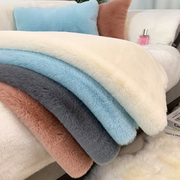 北欧兔毛沙发垫加厚冬款撸猫感沙发罩套冬季白色毛绒防滑坐垫