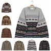 秋冬日本vintage复古古着孤品羊毛，男北欧风套头，毛衣波普菱格条纹