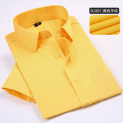 2024夏季黄色衬衫男短袖商务休闲职业工装半袖衬衣薄款寸衫有大码