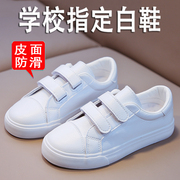 儿童板鞋春季款白色男童鞋子，皮面女童小白，鞋休闲小学生白色运动鞋