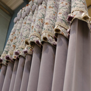 紫色田园轻奢雪尼尔窗帘遮光卧室高级感美式复古轻奢客厅普罗旺斯