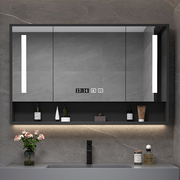 实木智能浴室镜柜带灯储物卫生间除雾浴室镜挂墙式洗手间带置物架