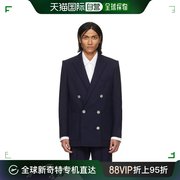 香港直邮潮奢balmain巴尔曼男士海军蓝，双排扣西装外套ah1sg0