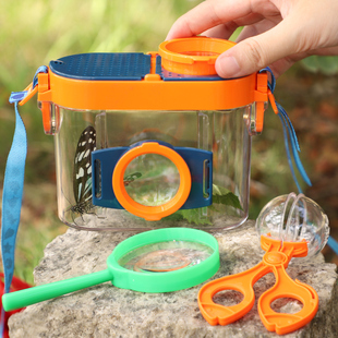 儿童昆虫观察盒带放大镜宝宝，户外探索生物，收集罐捕捉器采益智玩具