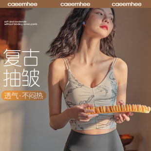 升级卡益翎感莱卡面料，复古印花抽皱设计