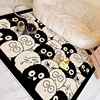 客厅沙发地毯黑白可爱地垫北欧现代卡通家用卧室，茶几毯满铺床前毯